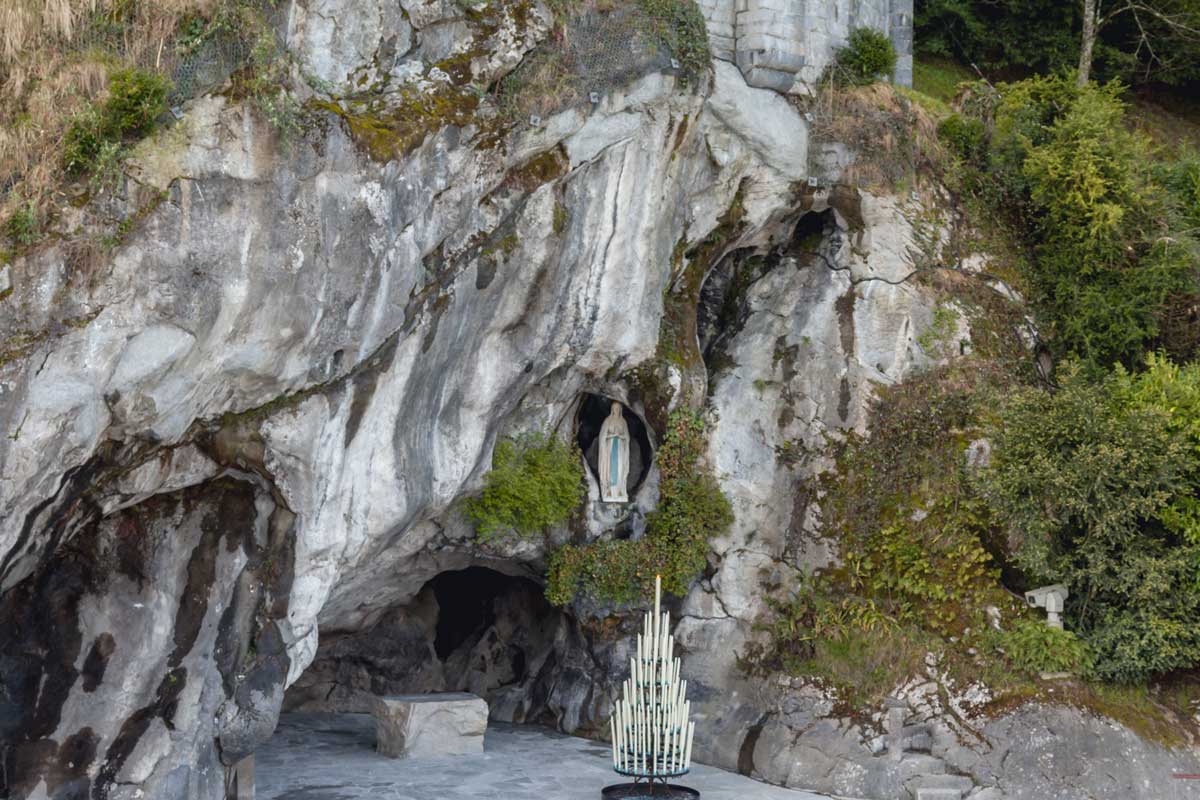 The grotto of Massabielle at Lourdes.